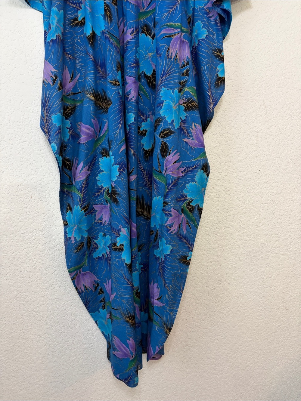 Vintage Handmade Plantation Stitchery Floral Hawaiian Dress Mumu - Picture 11 of 12